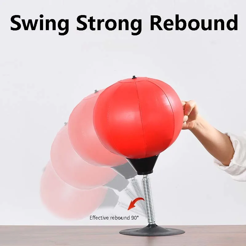 Desktop Boxing Sandbag Strong Suction Cup Boxing Vent Rebound Speed Ball PU Punch Training Fitness Unzip Pressure Release Tool