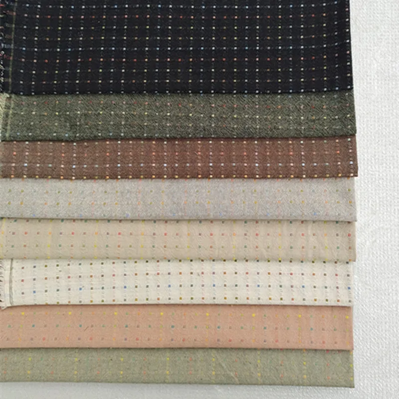 50*145cm  Plaid Vintage Japanese Yarn Dyed Cotton Fabric DIY Patchwork Sewing Purse Quilting Craft Accessoris Fabric