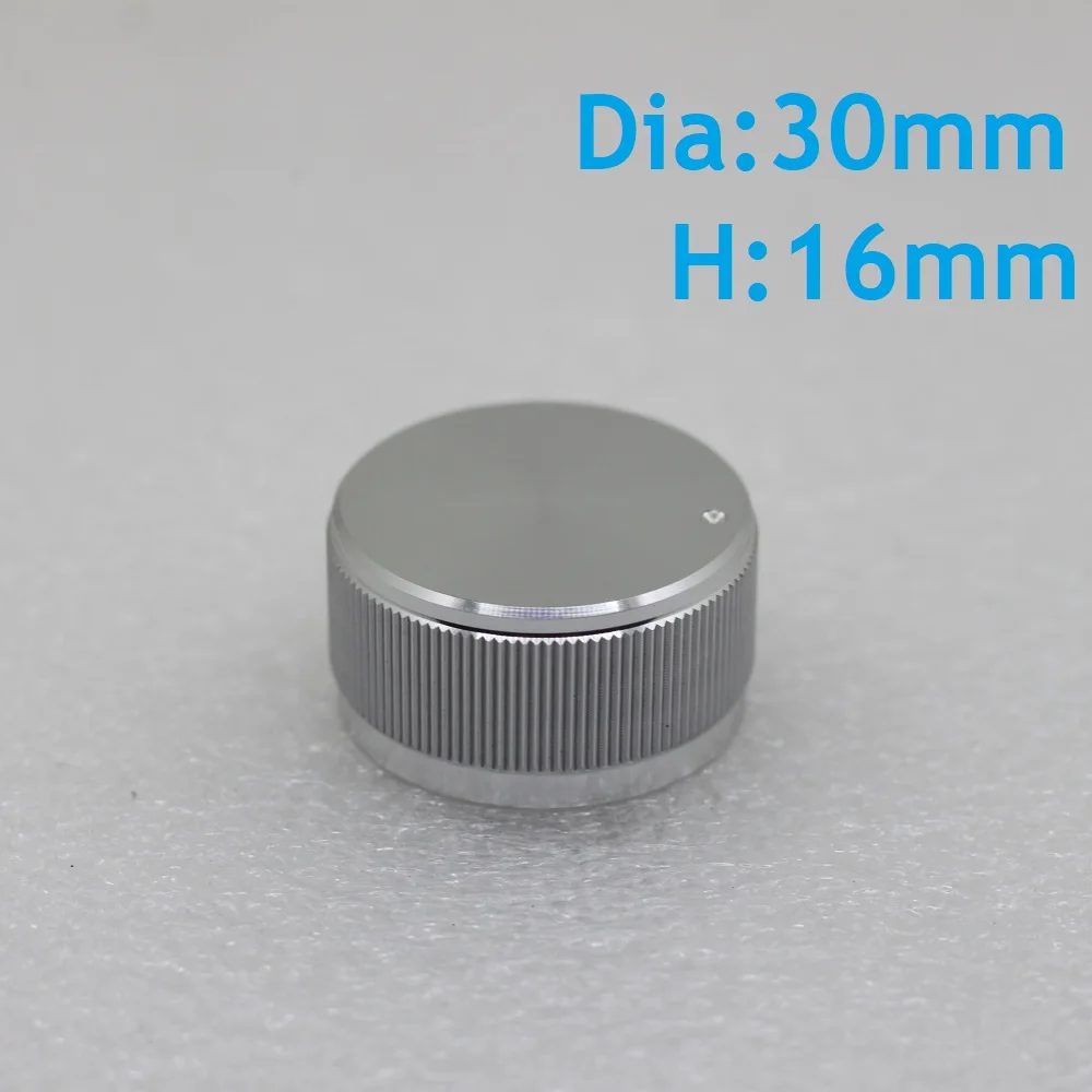 

30*16mm Solid Aluminum Knob Power Amplifier Kits 30mm DIY Potentiometer Handle Hifi Switch Volumn CNC OEM Size Wholesale