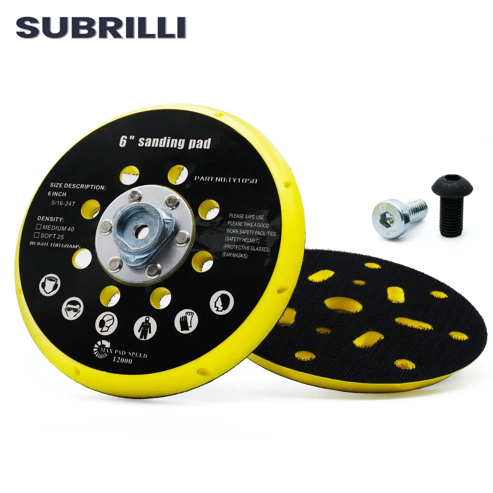 6 Inch Multi-Functional Sanding Backing Plate Random Orbit Polishing Sander Disc With 5/16