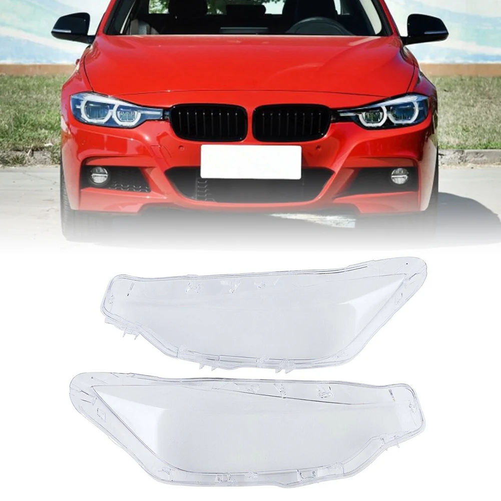 1Pair Clear Car Accessory Lampshade HeadLamp Headlight Lens Shell Cover Left & Right For BMW F30 F31 3 Series 2016 2017 2018