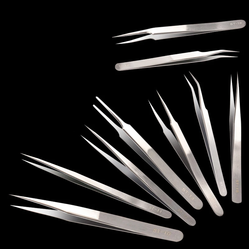 1 Pcs Eyelash Extension Tweezers Stainless Steel Superhard Tweezers Eyebrow Lifting Clip High Precision Anti-Static Tweezer