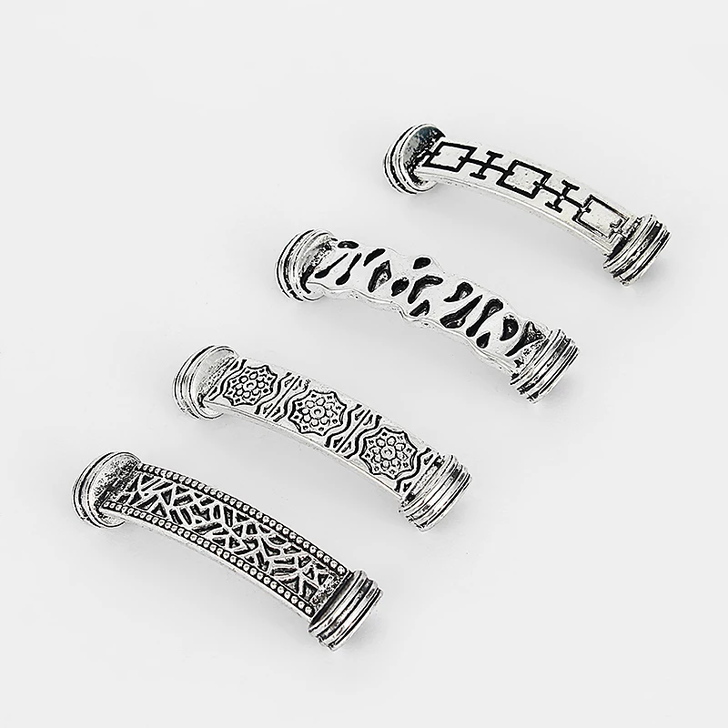 

2PCS Vintage Silver Color Bent Bar End Connector for 10*7mm Licorice Leather Cord Bracelet Bangle Jewelry Making Accessories