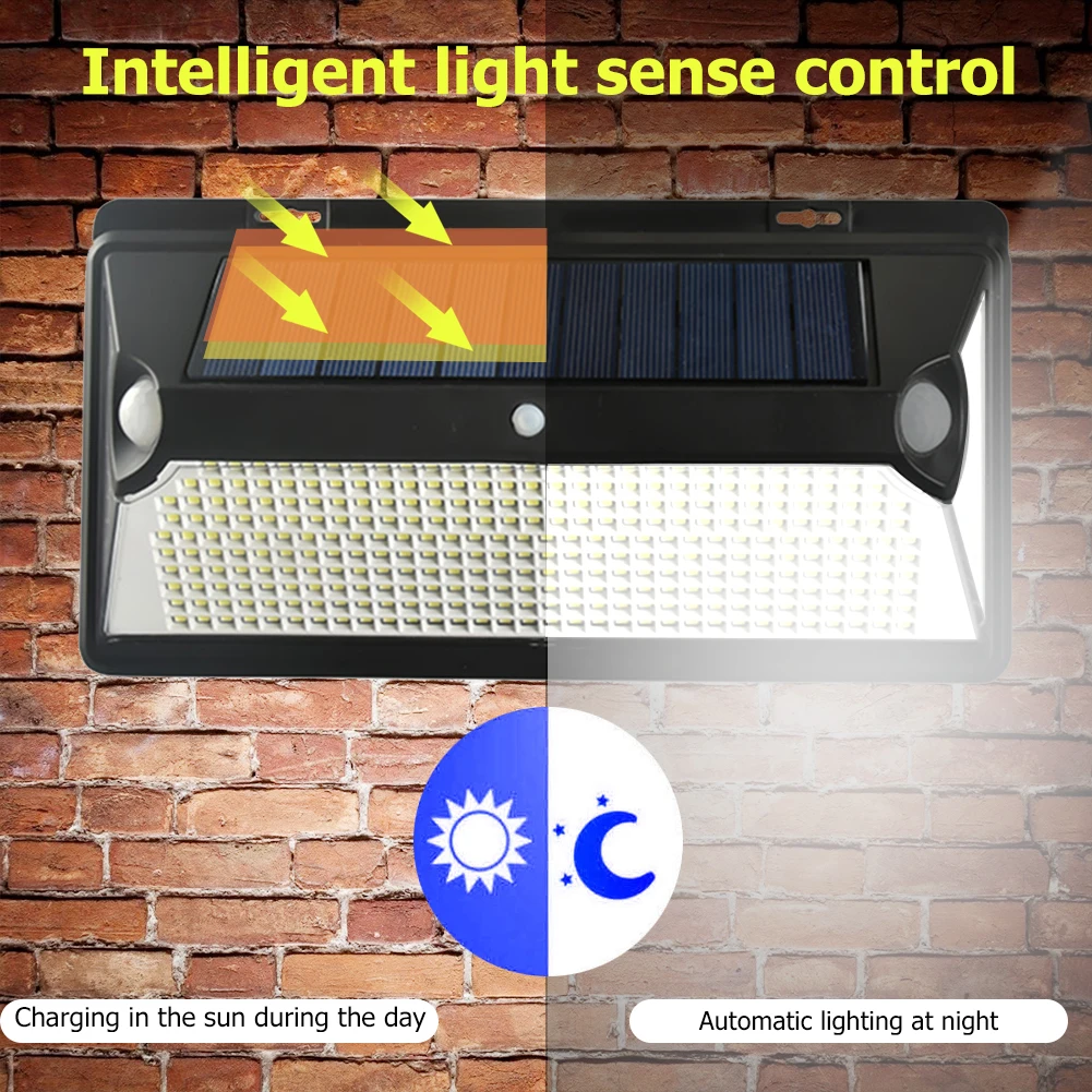 360/720 Led Solar Licht Zonlicht Buiten Waterdicht Straat Buitenmuur Lamp Pir Motion Sensor Nacht Beveiliging Tuin Verlichting