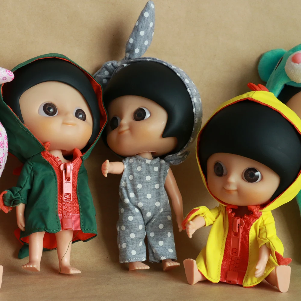 DIY IXDOLLS Blyth Big Eyes Heads in Clothes Doll Bear Dinosaur Fashion Lovely Action Figure Doll Mini Cute Child Gift