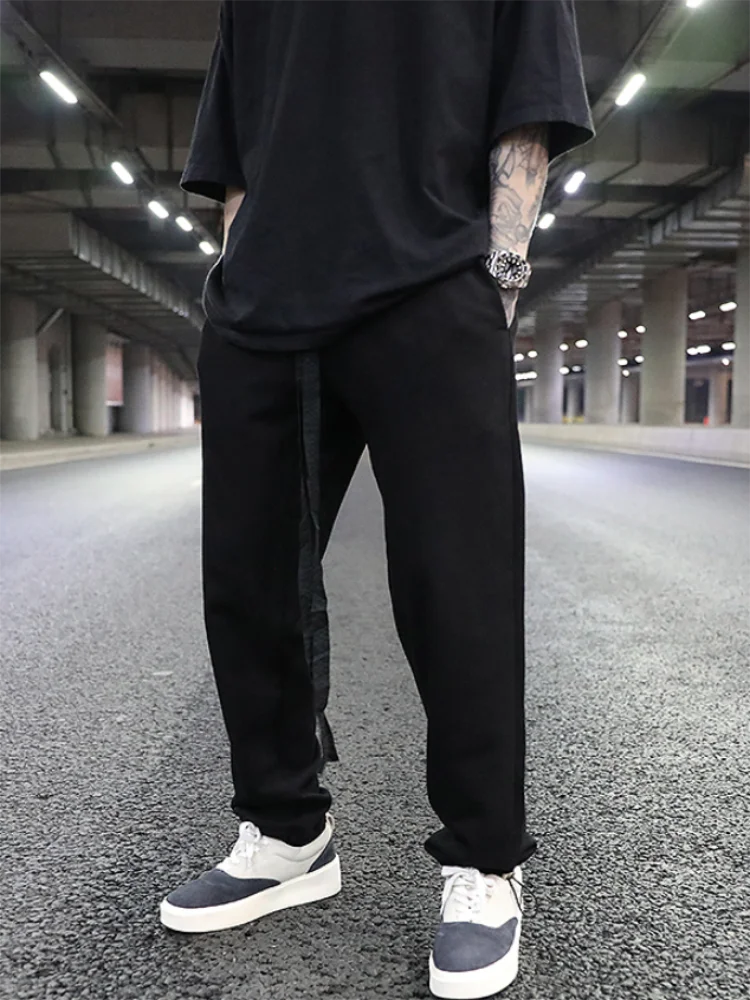 

Men's Straight Pants Spring And Autumn New Classic Solid Color High Street Casual Loose Large Size Sports Pants