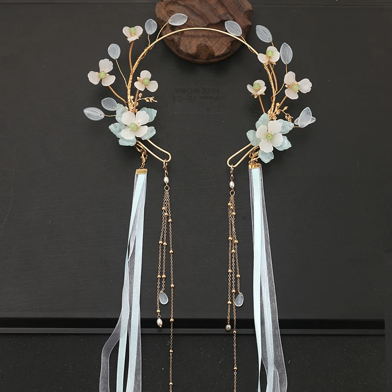 

Hanfu Virgin Halo Headdress Tassel Buyao Headband Crown Antique Hair Accessories Hairpin Ornament