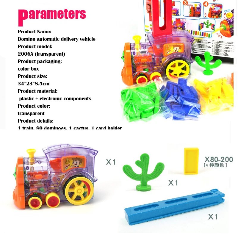 Puzzle dominos Transparent pour enfants, jouets de Train électrique avec licence automatique, temps d'aventure pour garçons