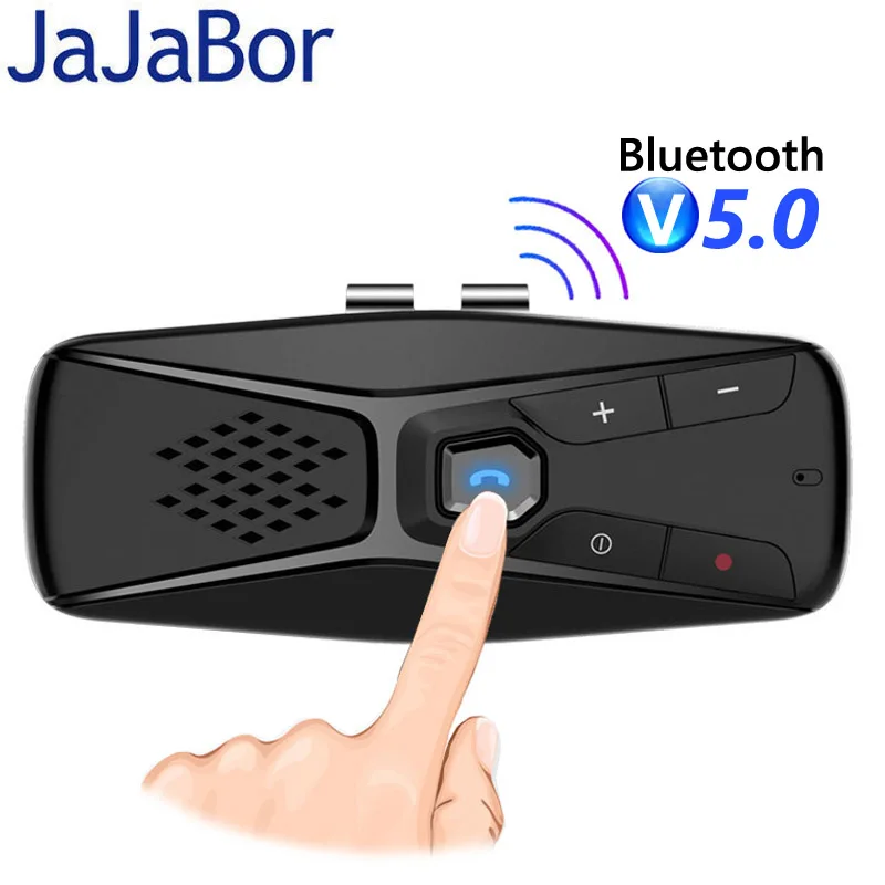 JaJaBor Bluetooth Car Kit Handsfree Speakerphone Wireless with Microphone Bluetooth 5.0 Automatic Shut Down and Auto Connect