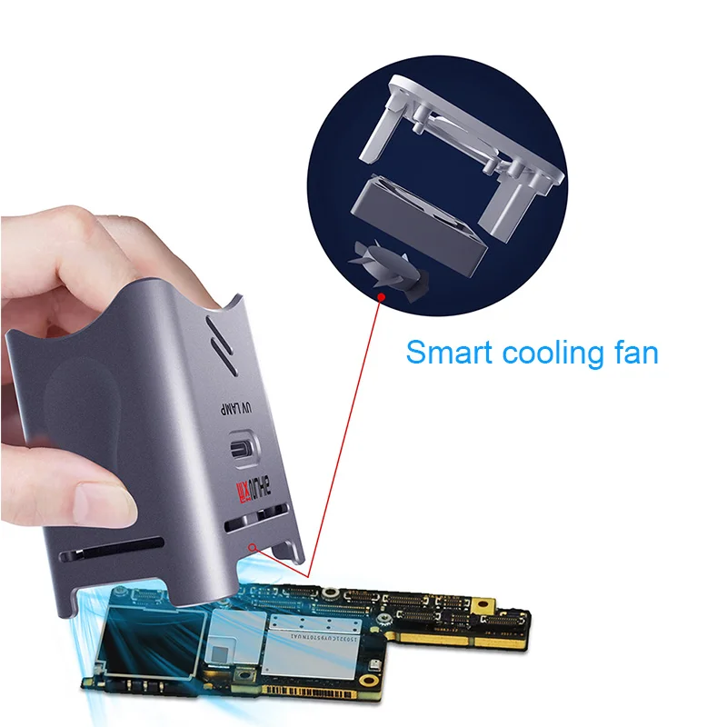 Imagem -03 - Aixun uv Conduziu a Lâmpada de Luz com Esfriar para Baixo Ventiladores para o Telefone Celular Bga Placa-mãe Tela Lcd Ferramenta Cura Óleo Verde uv Lâmpada