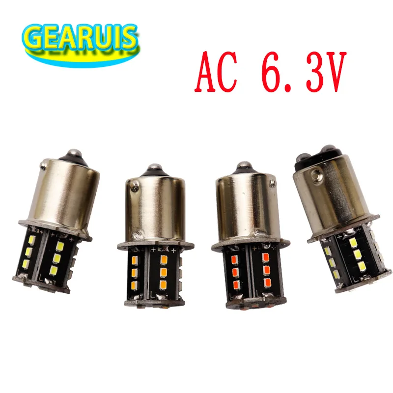 10X AC 6.3V Non polar 1156 BA1511157 BAY15D 18 SMD 2016 LED 5007 5008 led Lamp 1141 LED 6V Indicator light Bulb AC6V