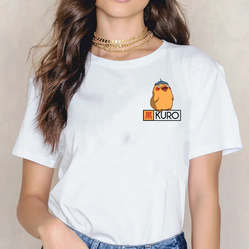 Trendy KURO Tshirt New Duck Print T Shirt Women Shirts Cartoon O Neck Short Sleeve T-Shirt Funny T Shirts Casual Tops