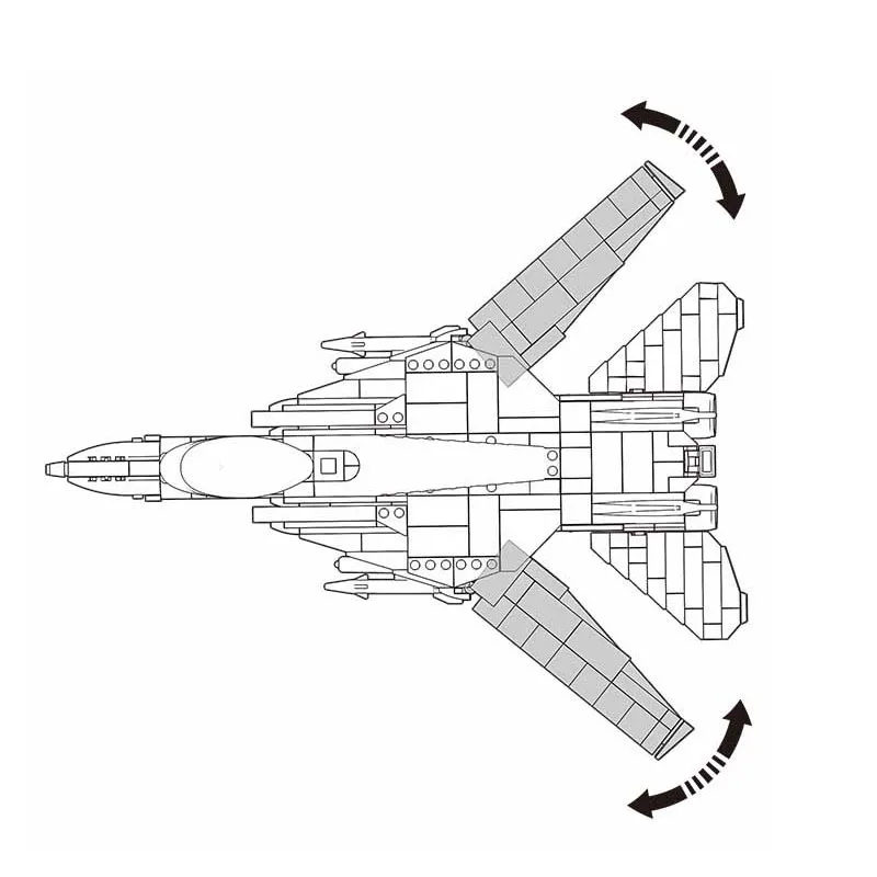 Air Force Military F-14 Tomcat Fighter Bricks Aircraft Plane War EBRC Infantry Fighting Building Blocks Educational Boys Toys