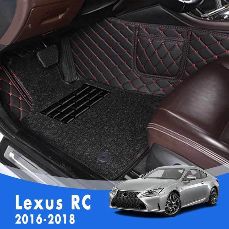 

For Lexus RC 2018 2017 2016 Luxury Double Layer Wire Loop Car Floor Mats Carpets Custom Foot Pads Car Accessories Interior Cover