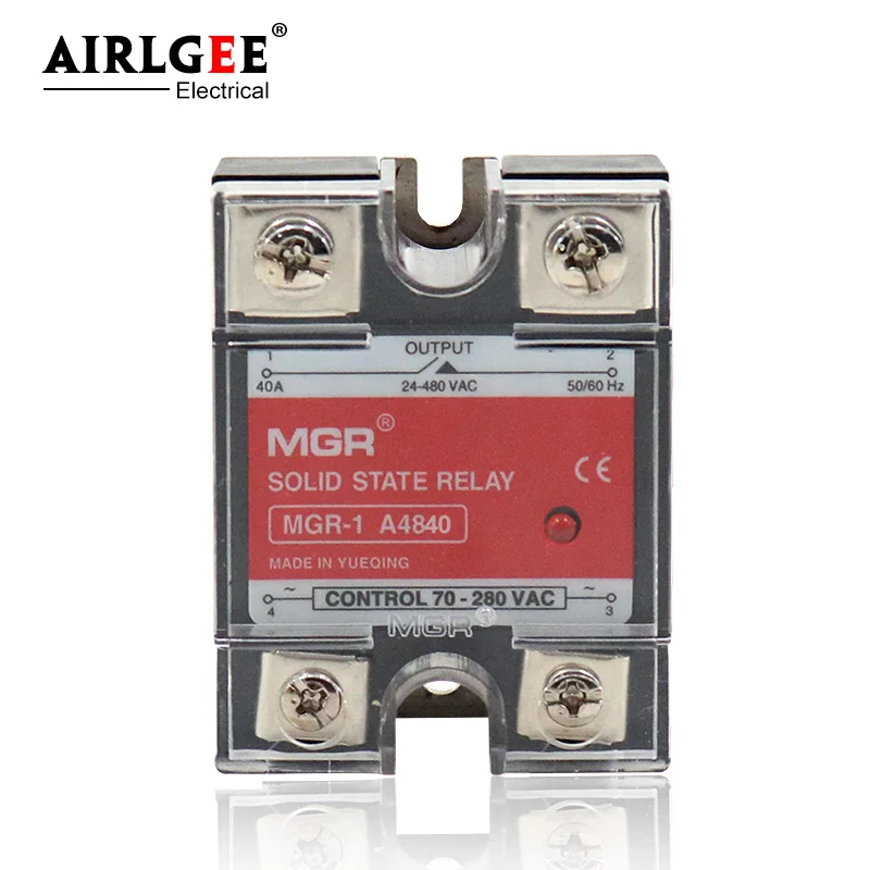 Solid state relay MGR-1 A4840 SSR-40AA 40A 70-280VAC 24-480VAC AC-AC Single phase solid state relay