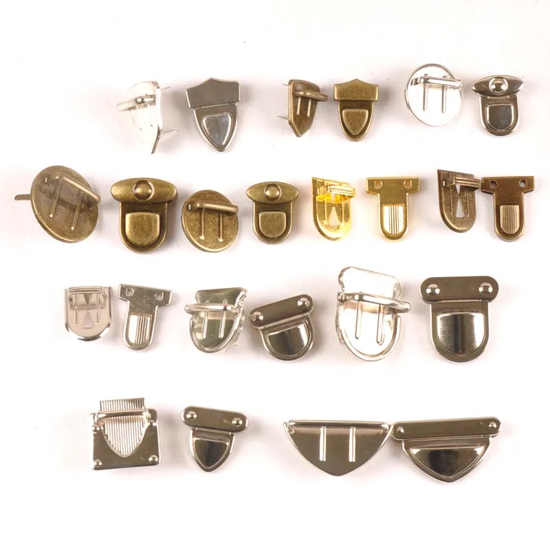 2 Sets Silver/Tone Antique Bronze Handbag Bag Accessories Purse Snap Clasps/ Closure Lock cp2404