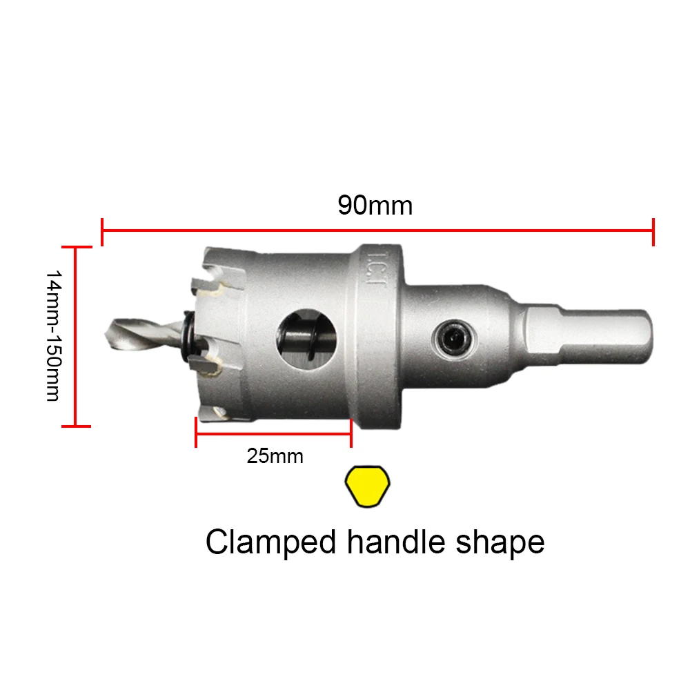 คาร์ไบด์ TCT Holesaw Mata Bor 3ด้านข้าง Shank Hole Saw สำหรับเหล็กโลหะไม้