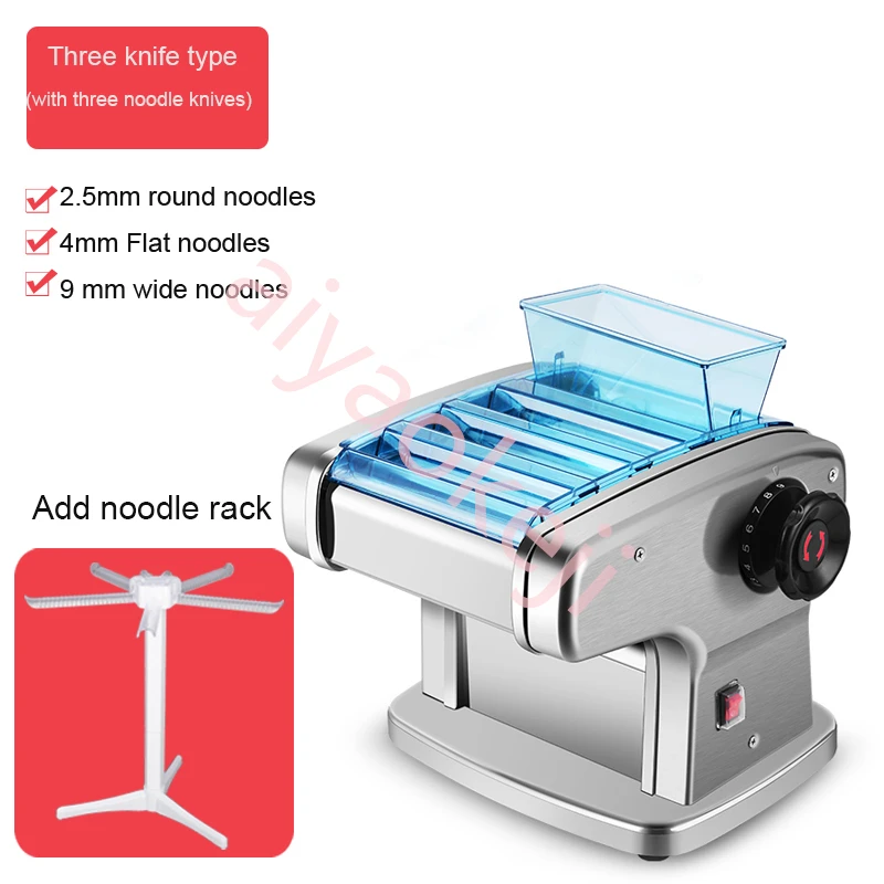 Electric Dough Roller Stainless Steel Dough Sheeter Noodle Pasta  Multi-function Spaghetti  Dumplings Noodle Pressing Machine