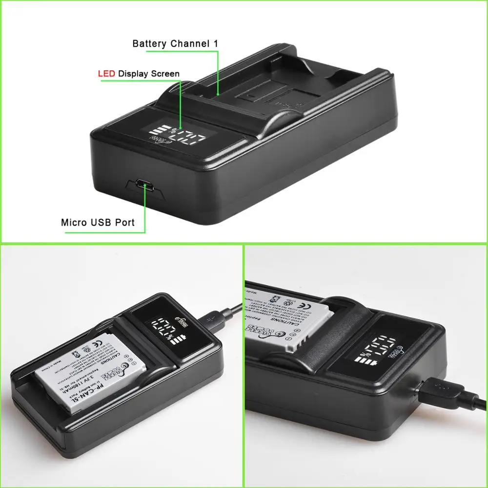 NB-5L Li-ion Battery NB5L LED Fast USB Charger For Canon PowerShot S100 S110 SD790IS SD850IS SD870IS SD880IS SD890IS SD970IS