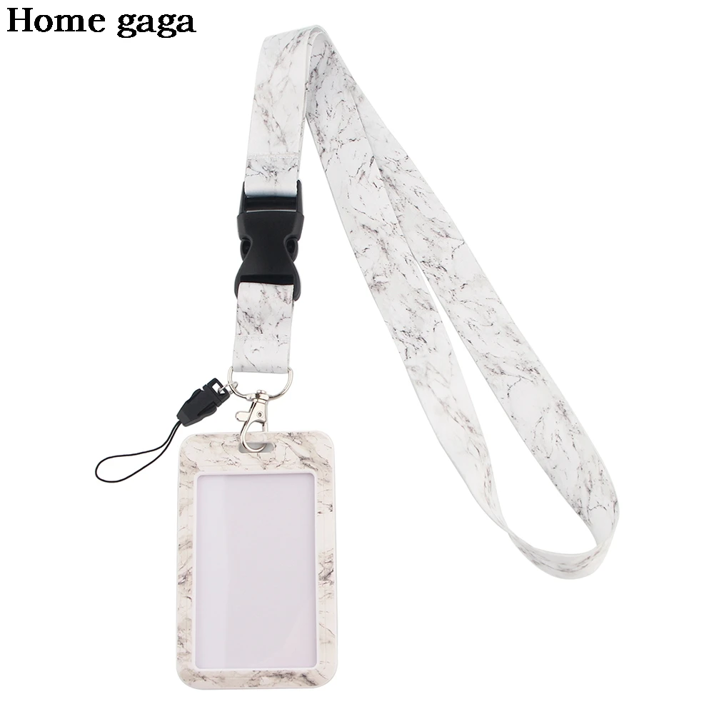 DB163 Homegaga Marble Neck Strap Lanyards ID Badge Card Holder Keychain Cellphone Strap Gift Ribbon Webbing Necklace Gifts