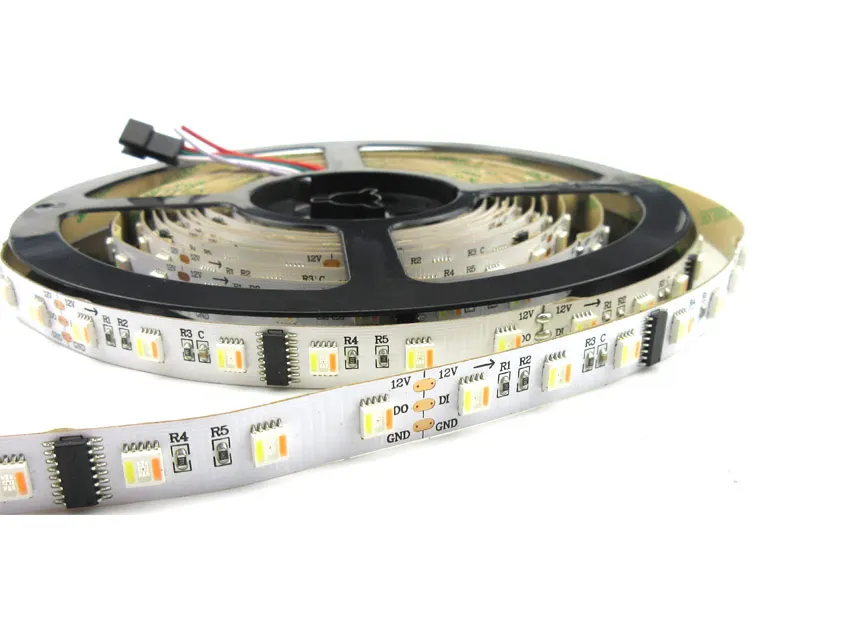 DC12V TM1812 10IC-60Leds/m  5 in 1 5050RGBW CCT Addressable Digital Led Strip Light,White PCB