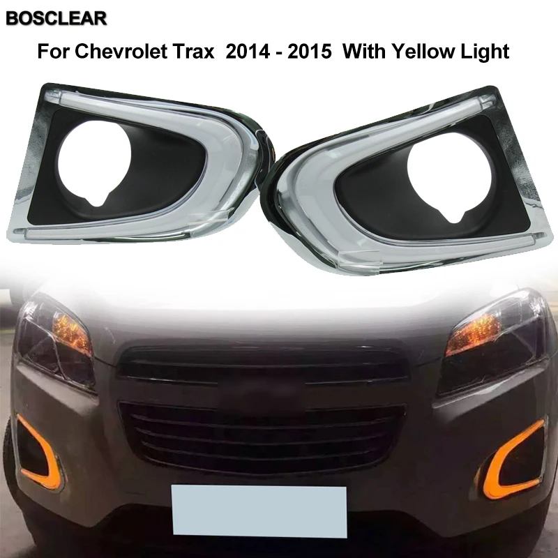 2X Turn Yellow Signal Function Car DRL Lamp 12V LED Daytime Running Light Daylight  For Chevrolet Trax  2014 2015 2016 2017 2018