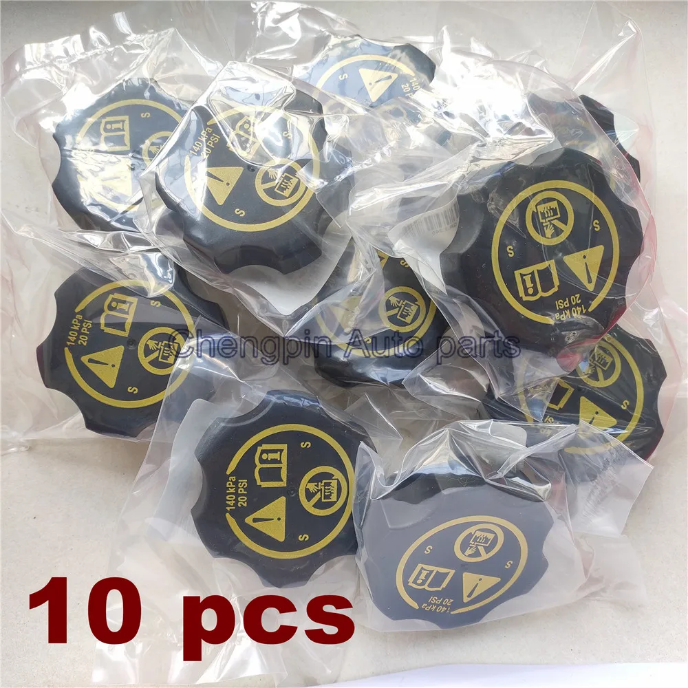 10 SZTUK Oryginalny korek chłodnicy silnika / zbiornika odzyskiwania płynu chłodzącego OEM # 13502353 13598760 316702182   Dla Chevrolet Cruze