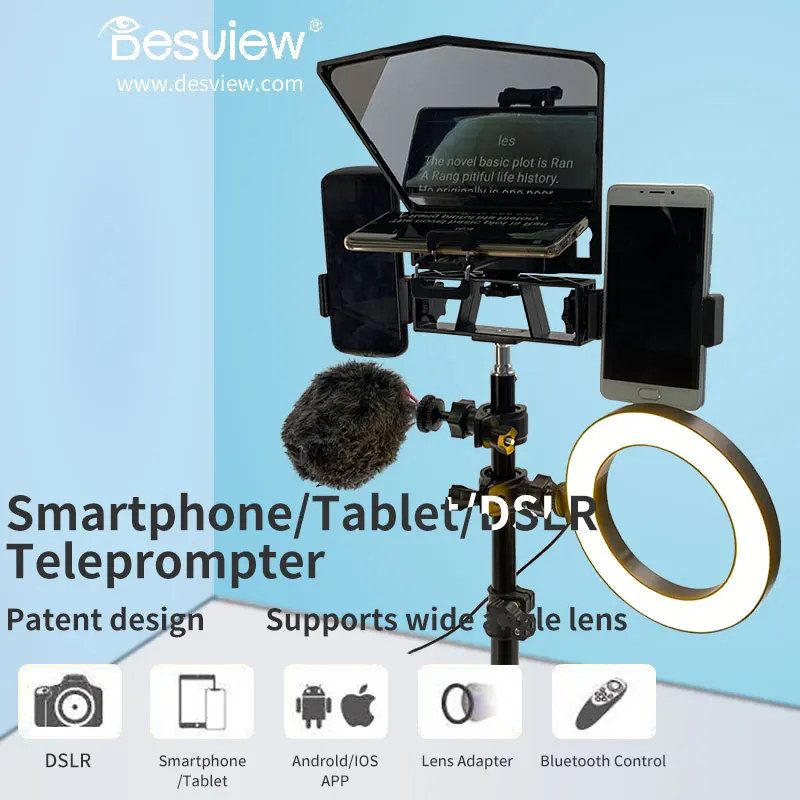 Bestview 8'' 8 inch T2 Teleprompter for iPad Smartphone Interview Teleprompter Video Camera Canon Nikon Sony Photo Studio DSLR