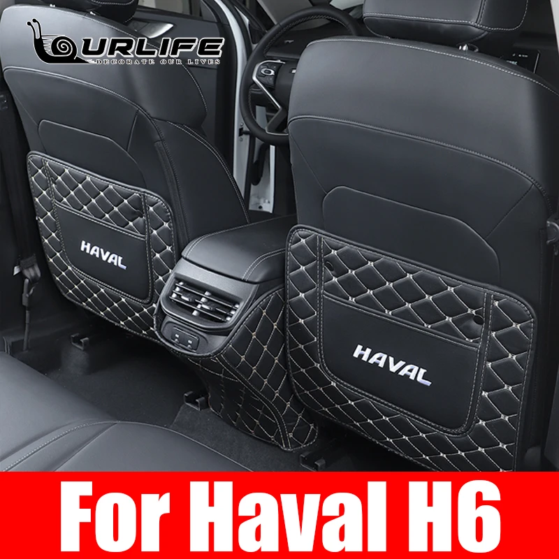 

Leath Anti Kick Mat Pad Car Anti-kick Protector Mats Seat Back Protector For Haval h6 3th GT 2021 2022 2023 Accessories