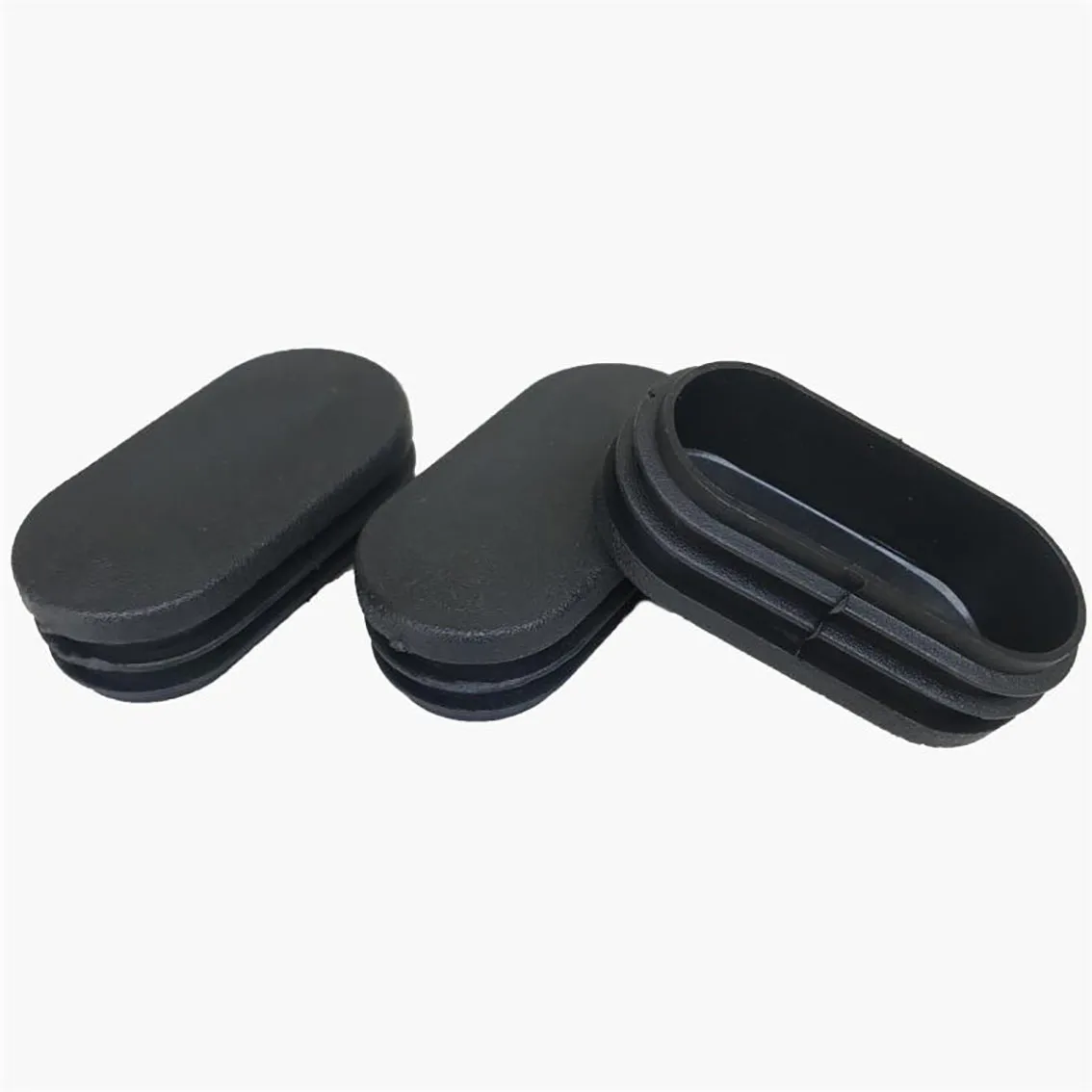 Tappo interno in plastica ovale nero 15 * 30mm-30 * 70mm Guarnizione di protezione Guarnizione antipolvere Tappi di copertura per bulloni per tubi per mobili