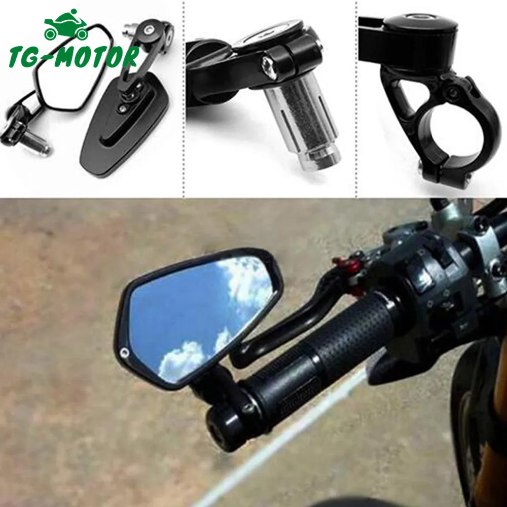 TG-Motor 2PC Motorcycle Universal 22MM Handlebar Mirror Rearview Side Handle mirrors For Kawasaki Z900 Z 900 2017 2018 2019 2020