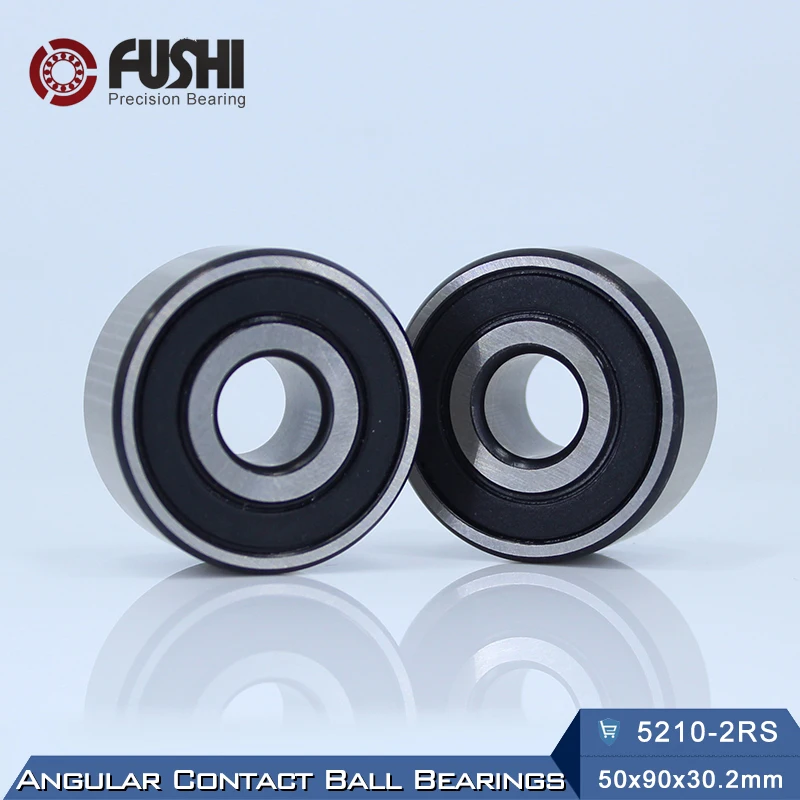 5210 2RS Bearing 50 x 90 x 30.2 mm ( 1 PC ) Axial Double Row Angular Contact 5210RS 3210 2RS 3056210 Rubber Seal Ball Bearings