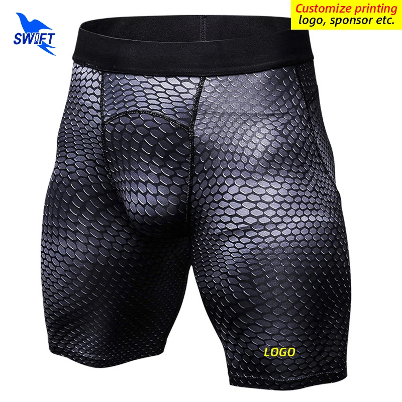 Customize LOGO Mens Summer Compression Shorts 2022 Running Tights Quick Dry Beach Panties Male Fitness Gym Trunks Short Pants