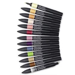 WINSOR&NEWTON 6/12 Colors  ProMarkers  Alcohol base ink Twin tips Professional Art Marker Pen Drawing  Supplies