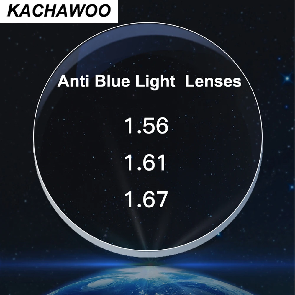 Kachawoo anti blue light blocking lenses CR-39 resin  1.56 1.61 1.67 1.74 optical glasses lens nearsighted myopia computer thin