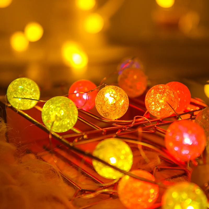 PheiLa Ball String Lights Fairy Garland Lamp Battery Operated for Indoor Living Room Bedroom Wedding Birthday Party Decoration