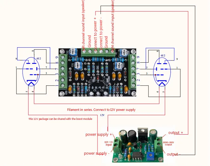 6E2 tube driver board kit dual-channel fluorescent level indicator drive amplifier for Audio Power amplifier