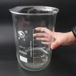 1pcs High-quality Glass Beaker For Laboratory Glassware, Capacity 2000ml