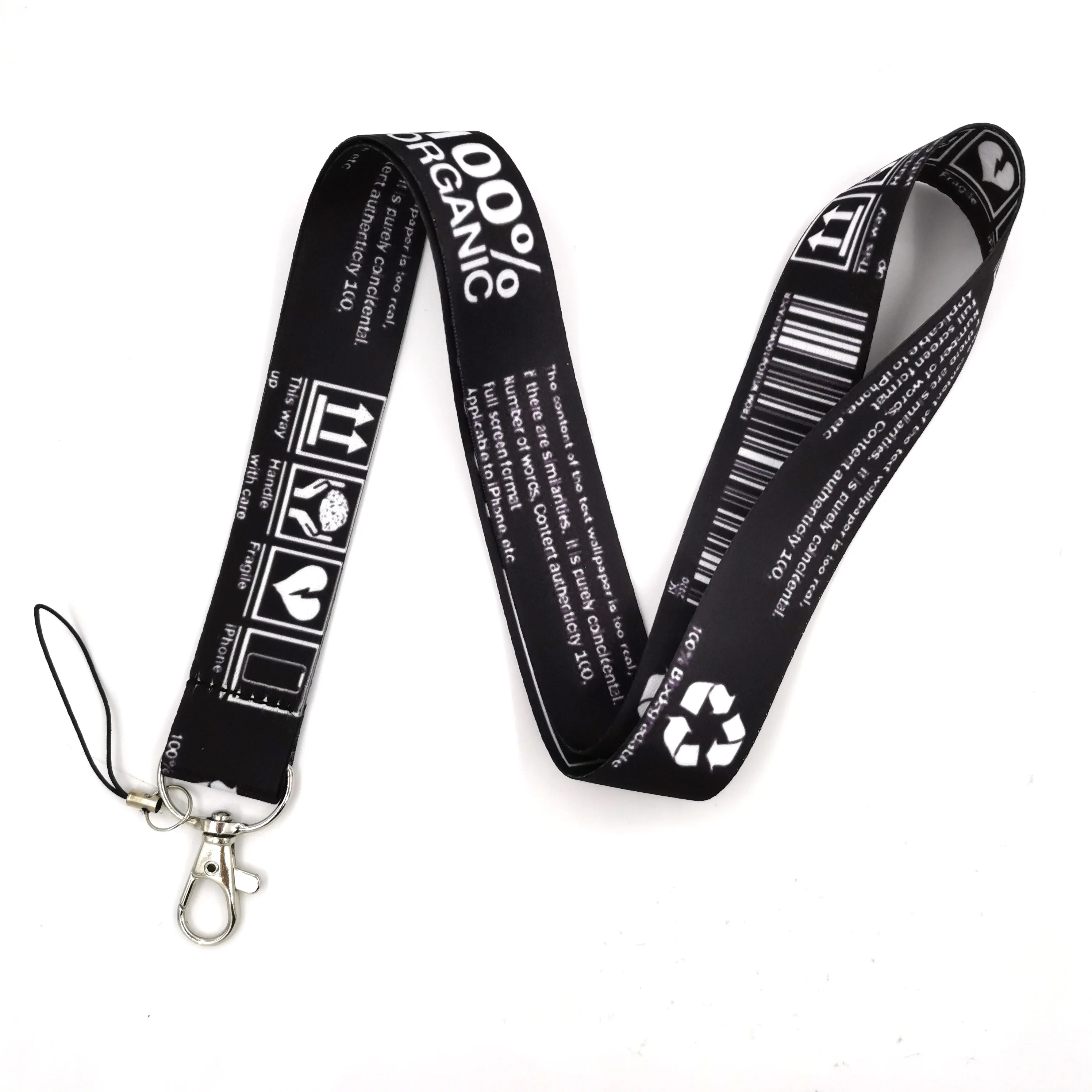 Warning Sign Printed Keychain Neck Straps Cool Lanyard For Keys ID Badge Holder Keycord Mobile Phone Rope Accessories Webbing