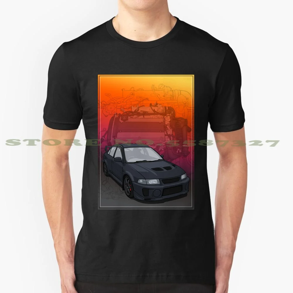 Evo 5 With 4g63 Engine Background Fashion Vintage Tshirt T Shirts Lancer Evo Evolution Evo5 Evo6 Jdm Tuner Rally