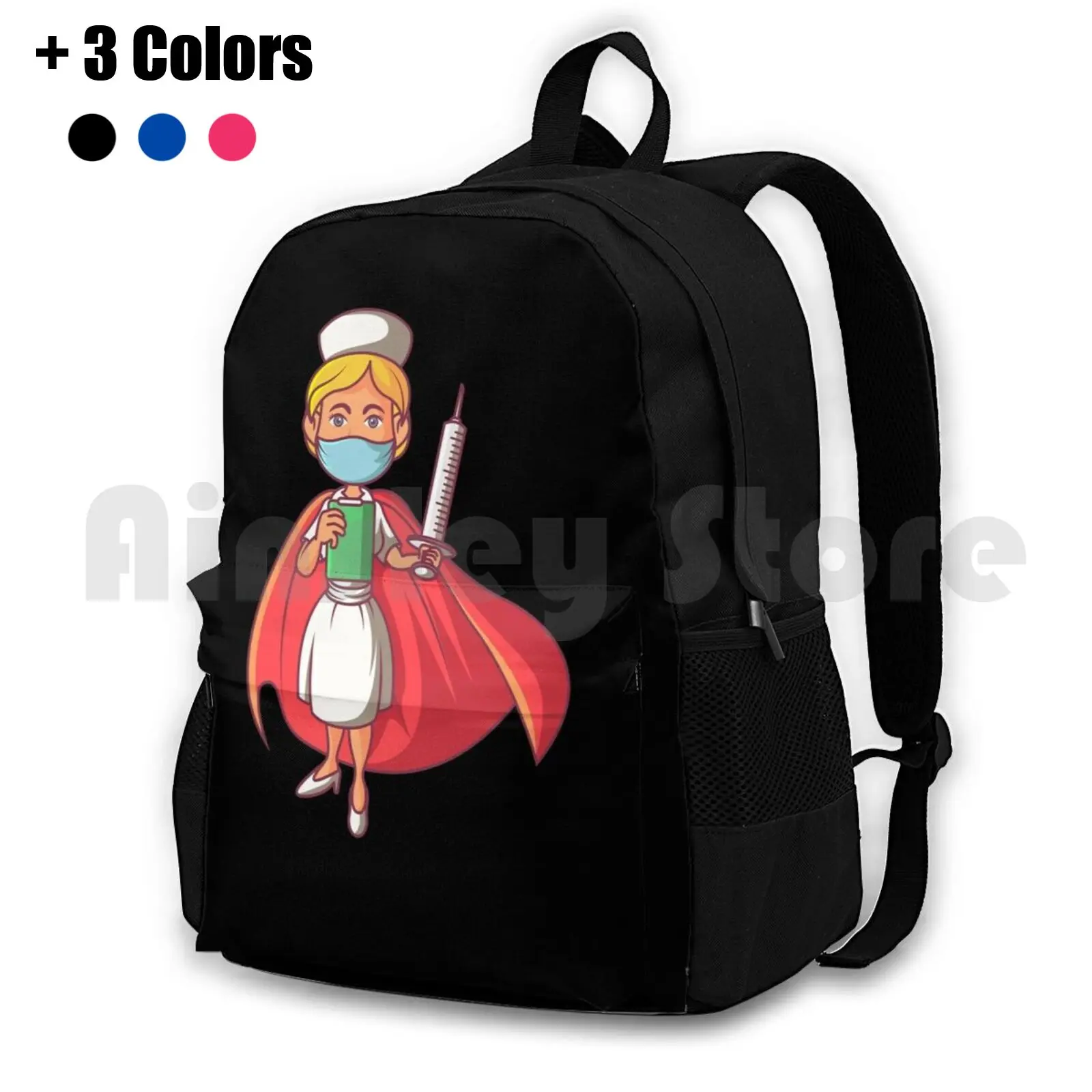 Super Nurse Outdoor Hiking Backpack Waterproof Camping Travel Nurse Hero Superhero Super Medicine Physician