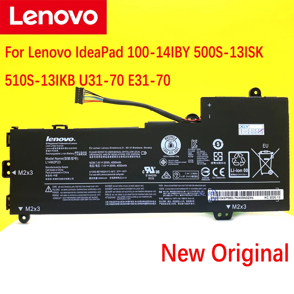 NEW Original Battery For Lenovo IdeaPad 100-14IBY 500S-13ISK 510S-13IKB U31-70 E31-70 L14S2P22 L14M2P24 L14L2P22 L14M2P23