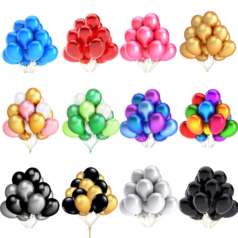 10/20/30pcs 10/12inch  Glossy Metal Pearl Latex Balloons  Colors helium Air Balls Wedding Birthday Party Decoration Inflatable