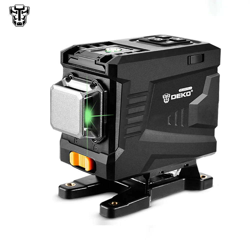 DEKO DKLL12PT1 3D 12 Lines Green Laser Level Horizontal&Vertical Lines Laser Level with Self-Leveling & High-Precision