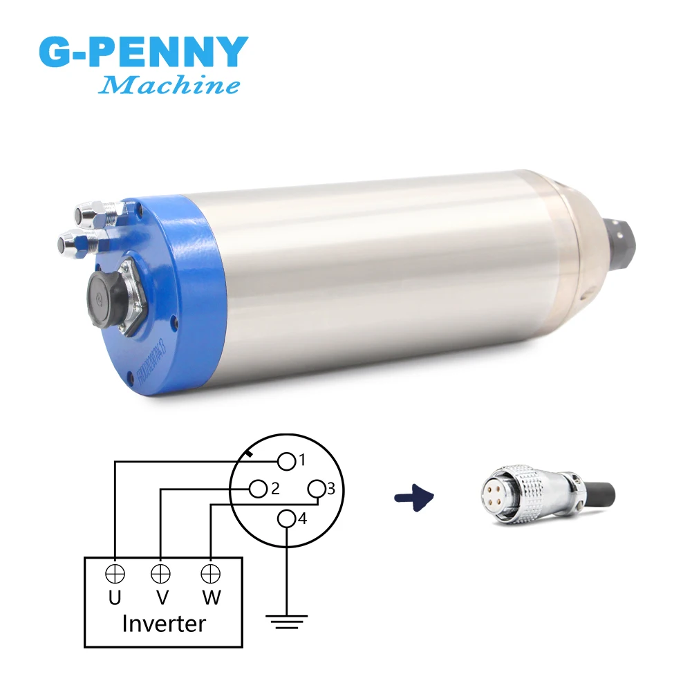 G-Penny 3.2kw Water Cooled Spindle Motor 4 pcs Bearings 0.01mm Accuracy 220v / 380v Water Cooling 3.0kw D=100mm CNC Engraving