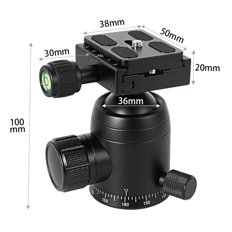 360 degree Tripod Ball Head Panorama Ball Head Camera Mount Stand Head Shooting Scope Optical Gear for Hunting and Shooting