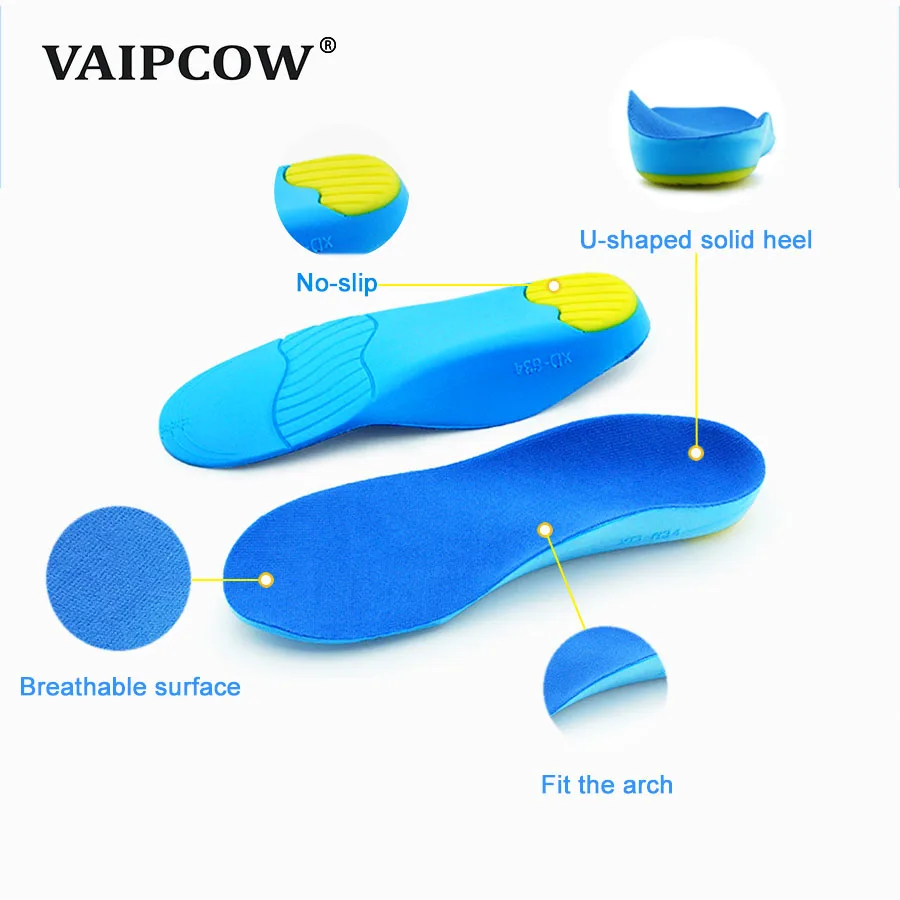 VAIPCOW-Palmilhas para Crianças Orthosis Flat Pé, Orthosis Palmilha, Orthosis Palmilha, O X Leg, Valgus Arch, Recomendado pelo Médico