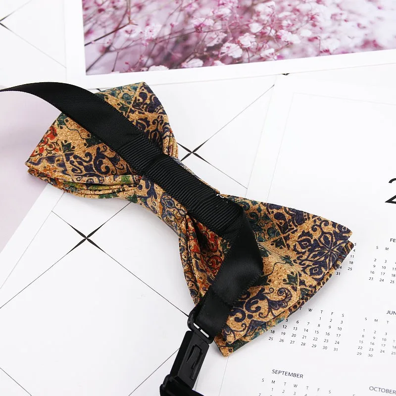 Image 6: Nministériels d papillon en bois de liège pour hommes, nouveauté, fleur faite à la main, kwear de la présidence, fête de mariage à carreaux, cadeau en bois pour adultes, nouvelle mode