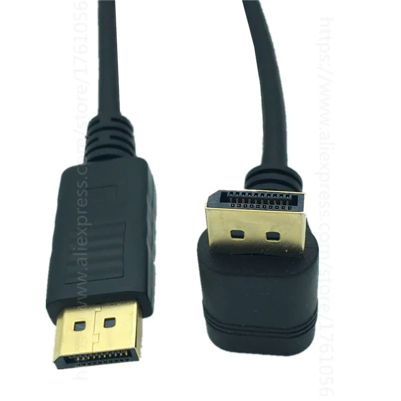 Kable komputerowe kabel 90 stopni w dół lewego prawego kątowy Port wyświetlacza DP DisplayPort kabel męsko-męski 30CM