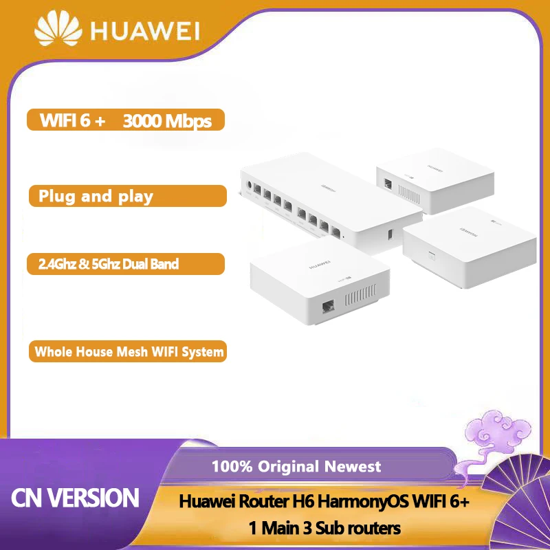Huawei Router H6 HarmonyOS WIFI 6 + Smart Home Mesh WIFI Wireless Router Dual-Band Gigabit Broadband Networking System router